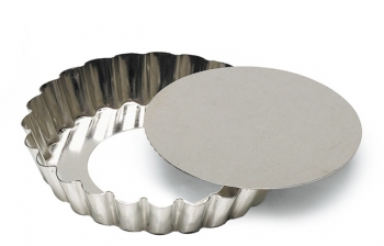 Moule tartelette ronde cannelée fond amovible fer blanc Gobel - GOBEL