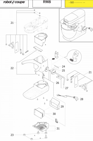 Pièces détachées Batteur-mélangeur RM 8 Robot Coupe - ROBOT COUPE
