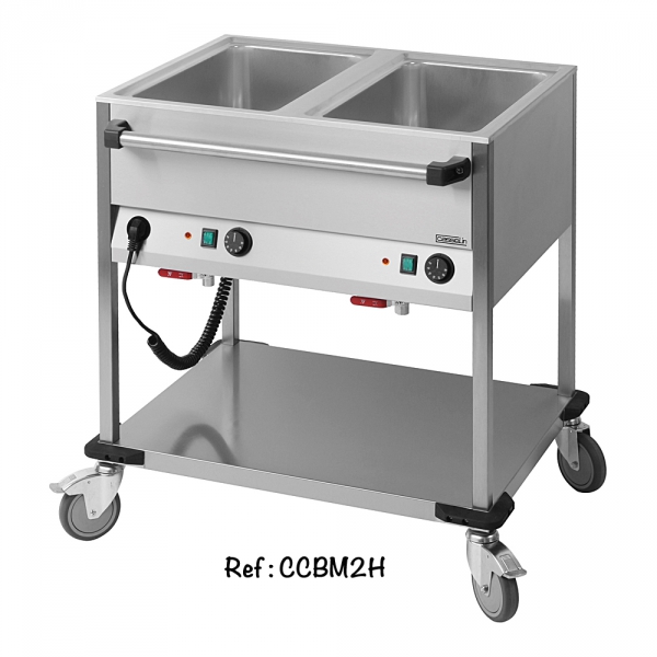 Chariot Bain-Marie à eau 2 x GN 1/1 Casselin - CASSELIN