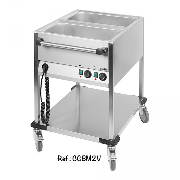 Chariot Bain-Marie à eau 2 x GN 1/1 Casselin - CASSELIN