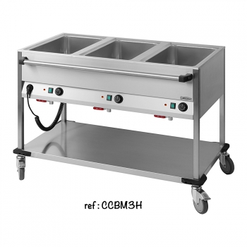 Chariot Bain-Marie à eau 3 x GN 1/1 Casselin