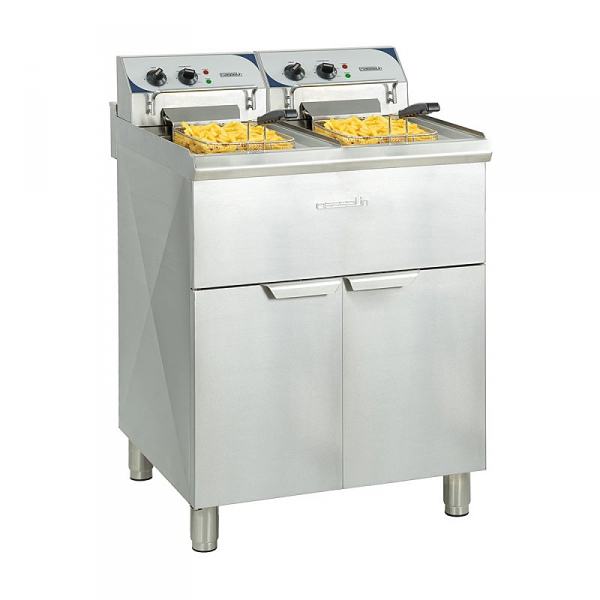 Friteuse élec. haut rendement sur pieds 2x10 l Casselin - CASSELIN