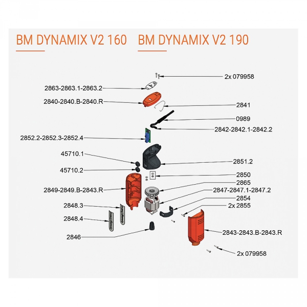 Pièces Détachées Bloc Moteur BM160 - BM190 Dynamix V2 - DYNAMIC