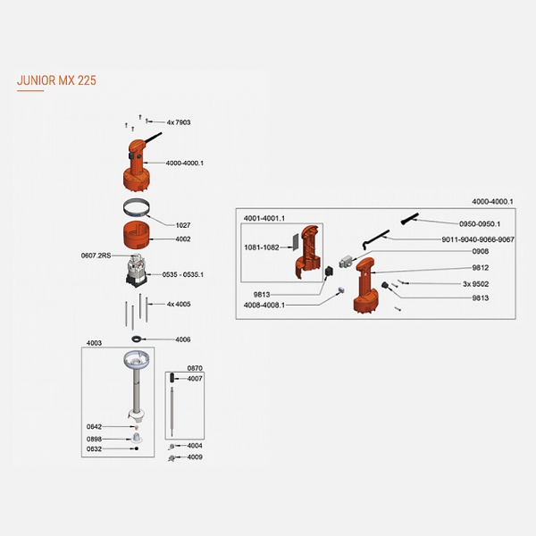 Pièce Détachées Mixeur Junior MX225 Dynamic - DYNAMIC