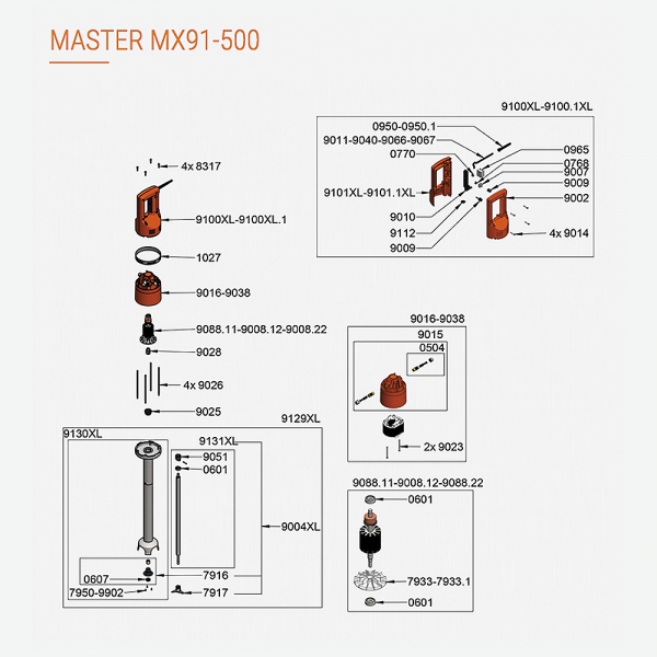 Pièces Détachées Master MX91-500 Dynamic - DYNAMIC