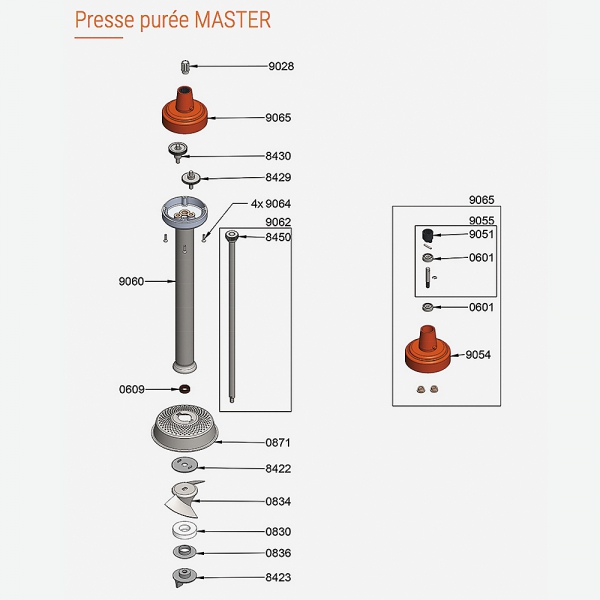 Pièces Détachées Pied Presse-purée Master Dynamic - DYNAMIC