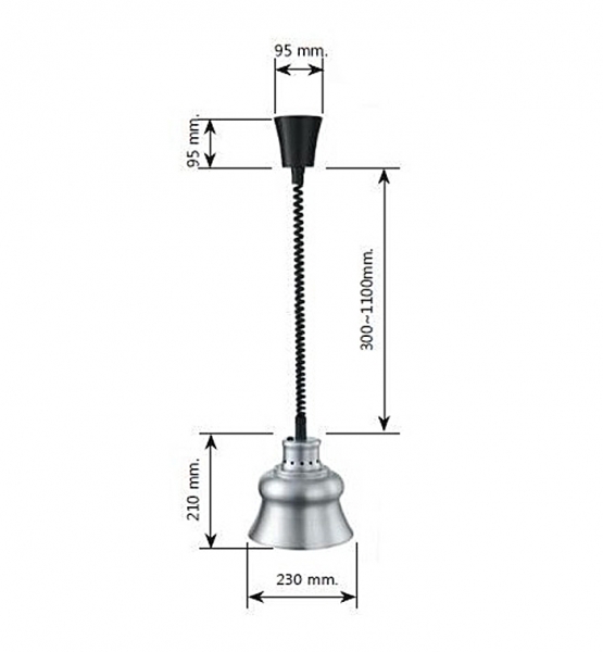 Lampe de chauffage infrarouge à cable extensible Lacor - LACOR