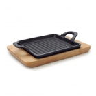 Mini Plancha Grill Rainurée Base Bois Lacor
