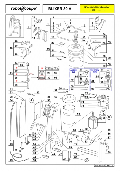 Pièces détachées Blixer Robot Coupe 30 A - ROBOT COUPE