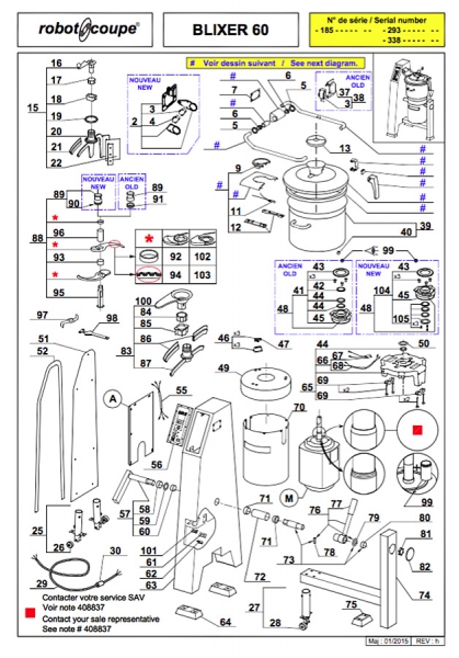 Pièces détachées Blixer Robot Coupe 60 - ROBOT COUPE