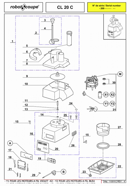 Pièces détachées Coupe-légumes CL20 C Robot Coupe - ROBOT COUPE