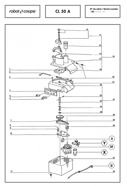 Pièces détachées Coupe-légumes Robot Coupe CL 50 A - ROBOT COUPE