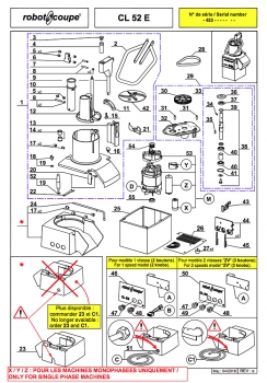Pièces détachées Coupe-légumes 52E Robot Coupe