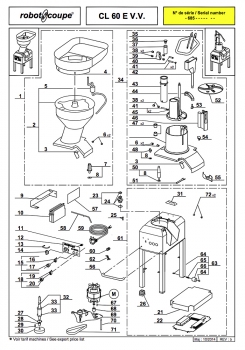 Pièces détachées Coupe-légumes CL60E V.V Robot Coupe