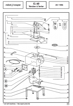 Pièces détachées Coupe-légumes CL60 Levier Robot Coupe