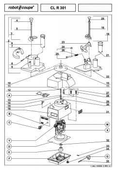 Pièces détachées Coupe-légumes Robot Coupe CL-R 301