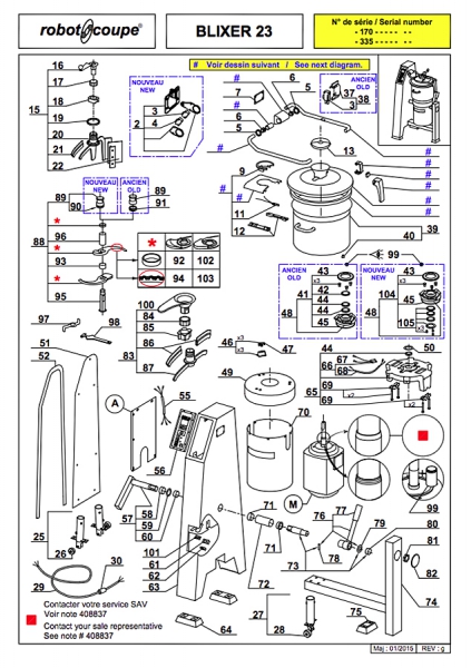 Pièces détachées Blixer Robot Coupe 23 - ROBOT COUPE