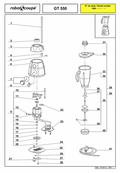 Pièces détachées Blender GT 550 Robot Coupe - ROBOT COUPE