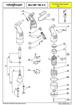 Pièces détachées et accessoires Mixer mini MP 190 V.V Robot Coupe