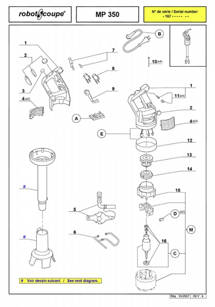 Pièces détachées MP 350 Robot Coupe - ROBOT COUPE