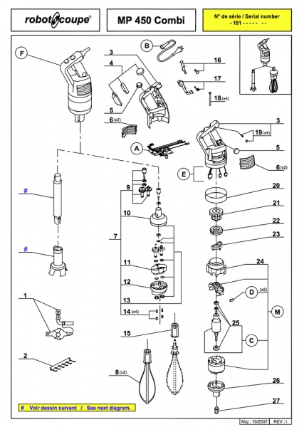 Pièces détachées MP450 Combi Robot Coupe - ROBOT COUPE