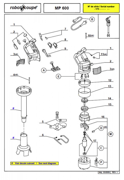 Pièces détachées MP600 Robot Coupe - ROBOT COUPE