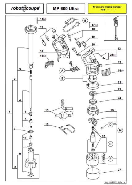 Pièces détachées MP600 Ultra Robot Coupe - ROBOT COUPE