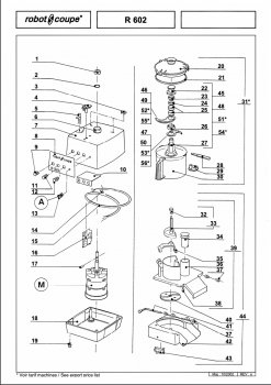 Pièces détachées Combiné Robot Coupe R 602