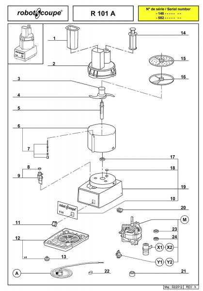 Pièces détachées Combiné Robot Coupe R 101 A - ROBOT COUPE