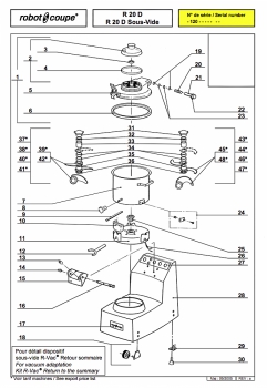 Pièces détachées Cutter vertical R20 D Sous vide