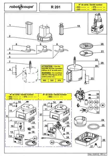 Pièces détachées Combiné Robot Coupe R 201 - ROBOT COUPE