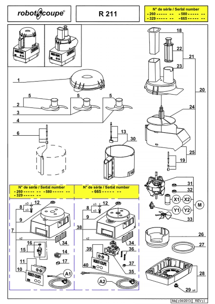 Pièces détachées Combiné Robot Coupe R 211 - ROBOT COUPE