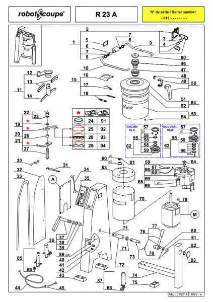 Pièces détachées Cutter vertical R23 A Robot Coupe - ROBOT COUPE