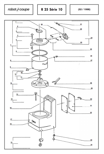 Pièces détachées Cutter vertical R25 S Robot Coupe - ROBOT COUPE