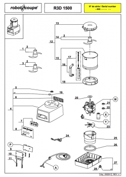 Pièces détachées Cutter de table R3D 1500 Robot Coupe