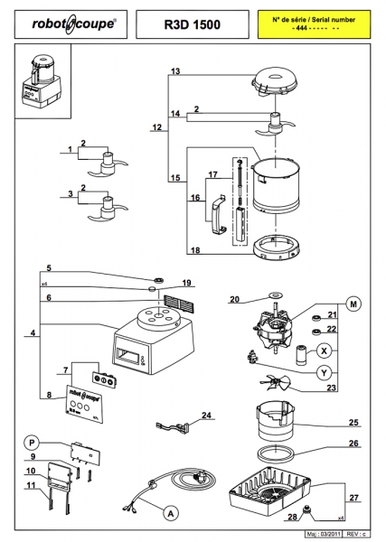 Pièces détachées Cutter de table R3D 1500 Robot Coupe - ROBOT COUPE