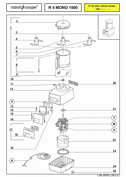 Pièces détachées Cutter de table R4 1500 Robot Coupe - ROBOT COUPE