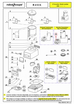 Pièces détachées Cutter de table R 4 V.V Robot Coupe