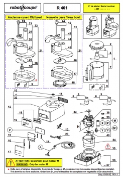 Pièces détachées Combiné Robot Coupe R 401