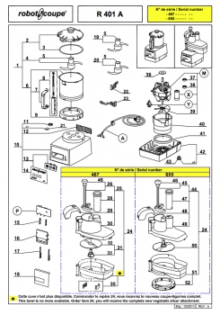 Pièces détachées Combiné Robot Coupe R 401 A