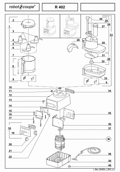 Pièces détachées Combiné Robot Coupe R 402 - ROBOT COUPE