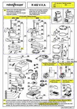 Pièces détachées Combiné Robot Coupe R 402 V.V A