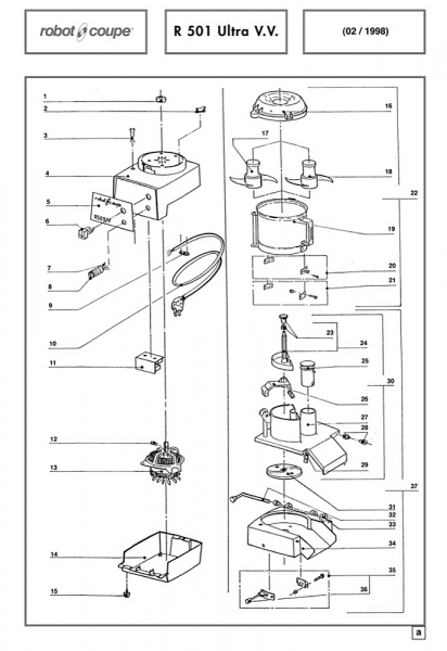 Pièces détachées Combiné Robot Coupe R 501 Ultra V.V - ROBOT COUPE