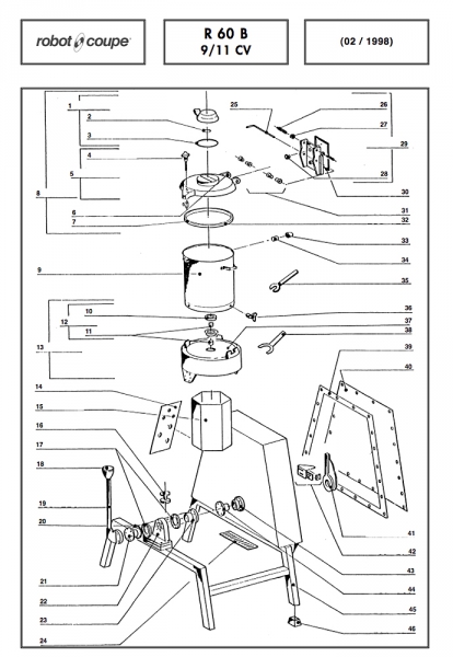 Pièces détachées Cutter vertical R60B 9/11 CV Robot Coupe - ROBOT COUPE