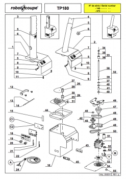 Pièces détachées Trancheur à pain TP 180 Robot Coupe