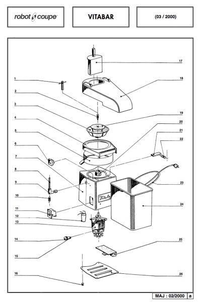 Pièces détachées Centrifugeuse Vitabar Robot Coupe - ROBOT COUPE