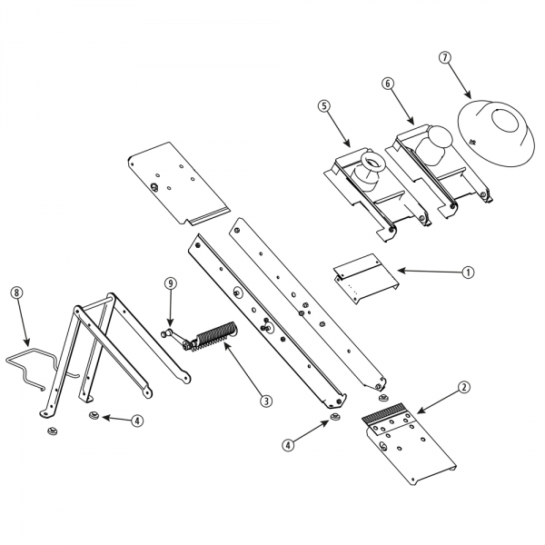 Pièces Détachées Mandoline Inox Professionnelle Chariot Universel Tellier - TELLIER